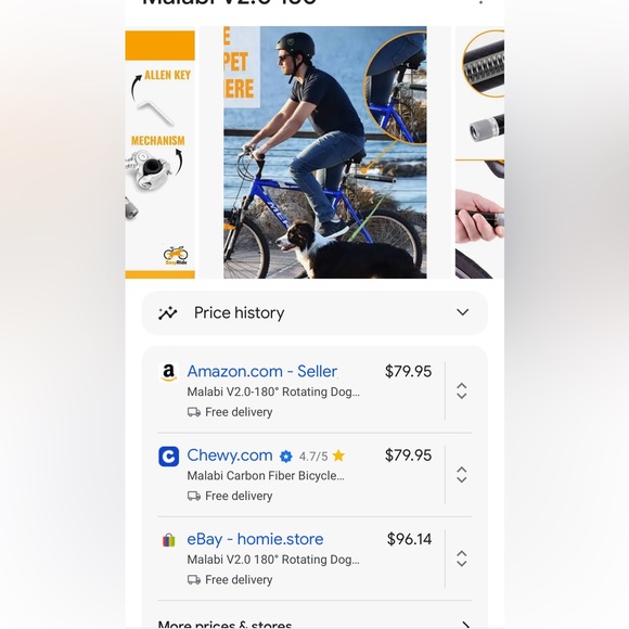 dog adjustable leash carbon fiber puppy leash - Easy Ride by Malabi bike leash - Picture 4 of 13